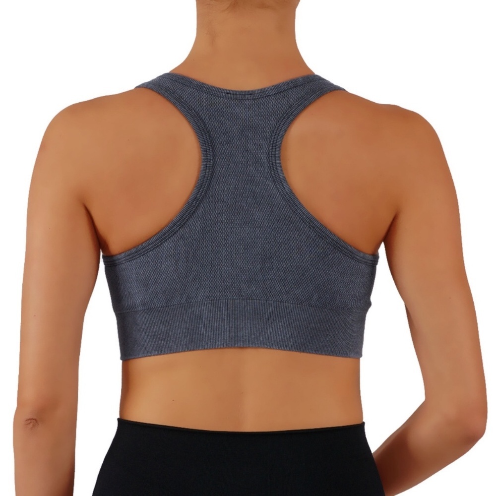 5/25  Denim Blue yoga Top Comfort Sports Bra - Picture 3 of 3